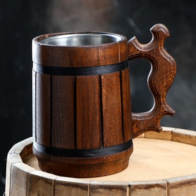 Кружка пивная с колбой "Дункель" большой, 0,5 л - фото 796768