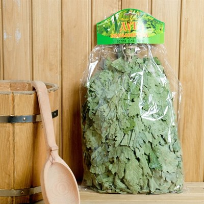 Набор веников для бани, 2 шт ( дуб ЭКСТРА и эвкалипт) в индивидуальной упаковке - фото 805154