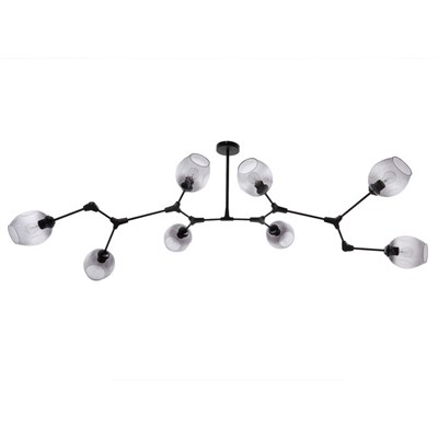 Люстра 93001/8 8х60W E27 черный/дымчатый 130х50х80 см - фото 849013