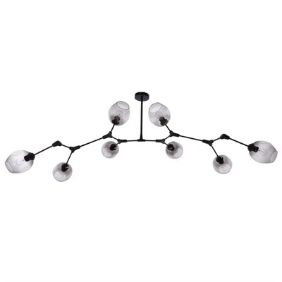 Люстра 93001/8 8х60W E27 черный/дымчатый 130х50х80 см - фото 849015