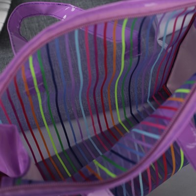 Косметичка ПВХ, отдел на молнии, 2 ручки, цвет сиреневый - фото 867557