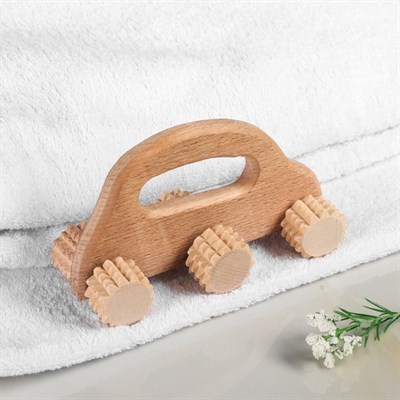 Массажер деревянный "Машинка", 6 роликов - фото 869582