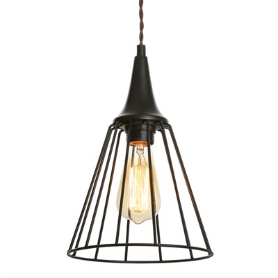 Светильник "Конус" 1x60Вт E27 черный 20х20х93 см. - фото 923448