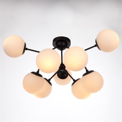 Люстра 49801/9 9х60W E27 черный/белый 82х82х36 см - фото 924788