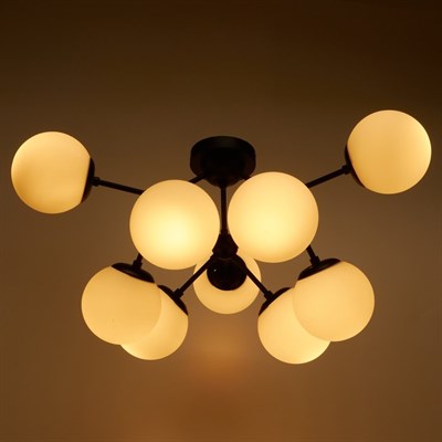 Люстра 49801/9 9х60W E27 черный/белый 82х82х36 см - фото 924789