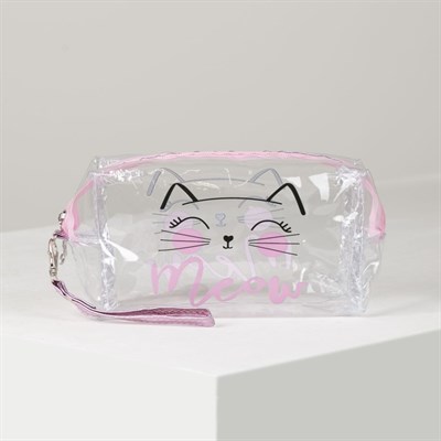 Косметичка ПВХ, отдел на молнии, прозрачная - фото 944142