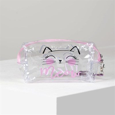 Косметичка ПВХ, отдел на молнии, прозрачная - фото 944143