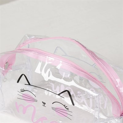 Косметичка ПВХ, отдел на молнии, прозрачная - фото 944144