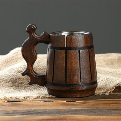 Кружка пивная с колбой "Дункель", 0,3 л, 1 сорт - фото 948390