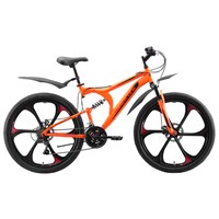 Велосипед 26" Black One Totem FS D FW, 2020, цвет неоновый оранжевый/красный/чёрный, размер 18"