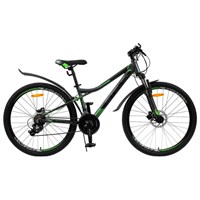 Велосипед 26" Stels Navigator-610 D, V010, цвет антрацитовый/зелёный, размер 14"
