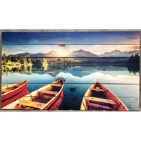 Картина для бани "Озеро с каноэ", МАССИВ, 60×40 см