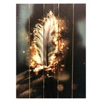 Картина для бани "Горящее перо", МАССИВ, 40×30 см