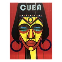 Картина для бани, кубинская тематика "Лицо", МАССИВ, 40×30 см