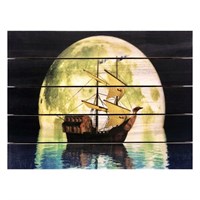 Картина для бани "Парусник в ночи", МАССИВ, 40×30 см