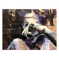 Картина для бани, тематика арт "Прикрытое лицо", МАССИВ, 40×30 см