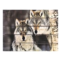 Картина для бани, тематика природа "Волки", МАССИВ, 40×30 см