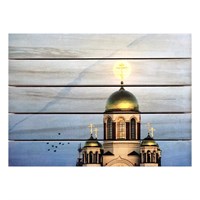 Картина для бани "Храм на крови", МАССИВ, 40×30 см