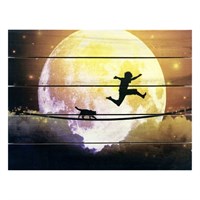 Картина для бани, тематика арт "Лунные забавы", МАССИВ, 40×30 см