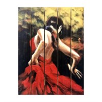 Картина для бани, тематика живопись "Девушка в танце", МАССИВ, 40×30 см