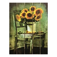 Картина для бани, тематика живопись "Цветы ромашки", МАССИВ, 40×30 см