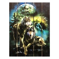 Картина для бани "Волк и волчица", МАССИВ, 40×30 см