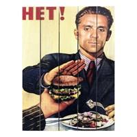 Картина для бани, в стиле СССР "Бургерам – нет!", МАССИВ, 40×30 см