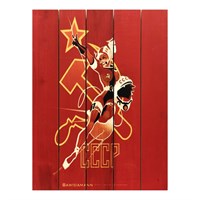 Картина для бани, в стиле СССР "Супергерой", МАССИВ, 40×30 см