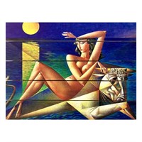 Картина для бани, тематика живопись "Девушка", МАССИВ, 40×30 см