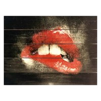 Картина для бани, тематика живопись "Женские губы", МАССИВ, 40×30 см