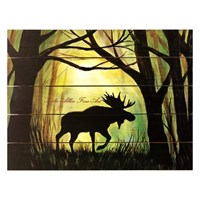 Картина для бани "Лось в лесу", МАССИВ, 40×30 см