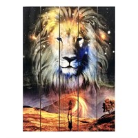 Картина для бани, тематика арт "Звездный лев", МАССИВ, 40×30 см