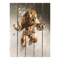 Картина для бани, тематика арт "Боевой лев", МАССИВ, 40×30 см