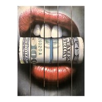 Картина для бани, тематика люди "Губы и купюры", МАССИВ, 40×30 см