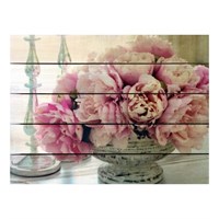 Картина для бани, тематика цветы "Розовые пионы", МАССИВ, 40×30 см