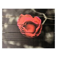 Картина для бани, тематика цветы "Одинокая роза", МАССИВ, 40×30 см