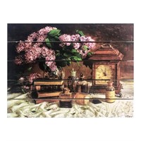 Картина для бани, тематика цветы "Сирень", МАССИВ, 40×30 см