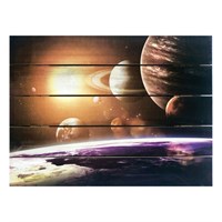 Картина для бани, тематика космос "Сатурн", МАССИВ, 40×30 см