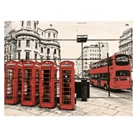 Картина для бани, тематика города "Лондон", МАССИВ, 40×30 см