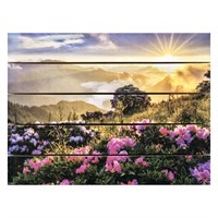 Картина для бани, тематика цветы "Дикие цветы", МАССИВ, 40×30 см