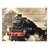 Картина для бани, тематика поезда "Ретро поезд", МАССИВ, 40×30 см