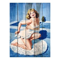 Картина для бани, тематика люди &quot;Девушка в полотенце&quot;, МАССИВ, 40×30 см