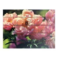Картина для бани, тематика цветы "Растущие пионы", МАССИВ, 40×30 см