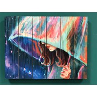Картина для бани, с УФ печатью "Девушка загадка", МАССИВ, 30×40 см