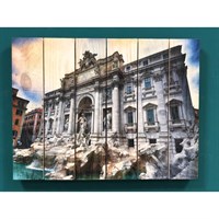 Картина для бани, с УФ печатью "Фонтан ди Треви. Рим", МАССИВ, 30×40 см