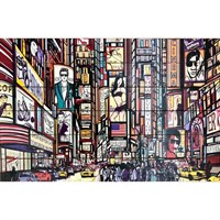 Картина для бани "Город в рекламных вывесках", МАССИВ, 40×60 см