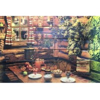 Картина для бани "Деревенское застолье", МАССИВ, 40×60 см