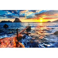 Картина для бани "Морской закат на берегу", МАССИВ, 40×60 см