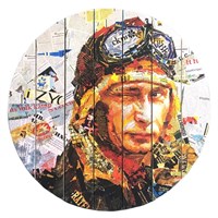 Картина для бани круглая &quot;Путин - летчик&quot;, МАССИВ, 40×40 см