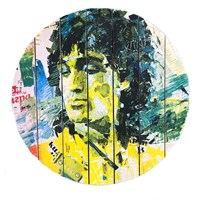 Картина для бани круглая "Виктор Цой в красках", МАССИВ, 40×40 см